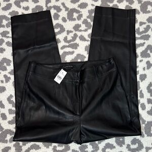 Ann Taylor Black Faux Leather Ankle Pants